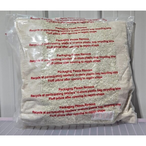 Threshold Middle Tufted Accent Natural Light Beige 18" x 18" Accent Throw Pillow - Picture 4 of 7